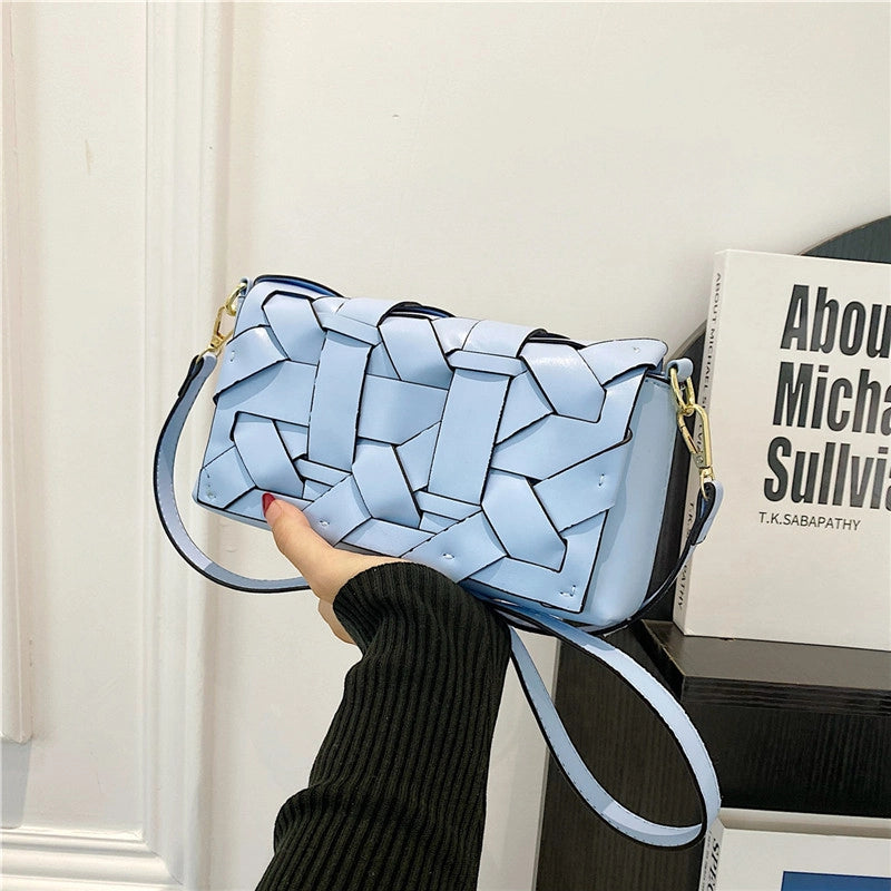 3 Pieces Women'S Pu Leather Solid Color Streetwear Sewing Thread Square Zipper Crossbody Bag