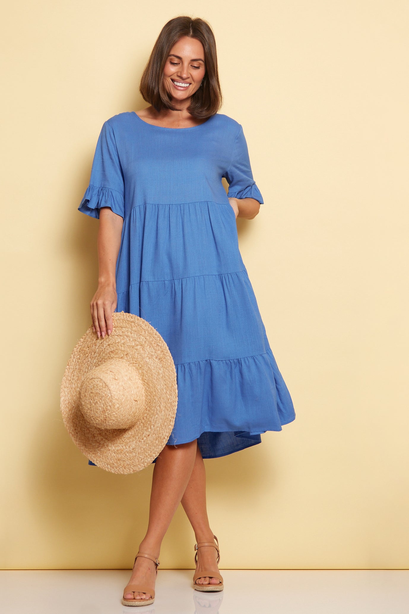 Linen Dress - Blue