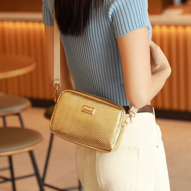 New Shiny Fashion Western Style Small Square Bag Casual All-Matching Graceful Camera Bag Mobile Phone Bag Shoulder Slanting Hanging Bags