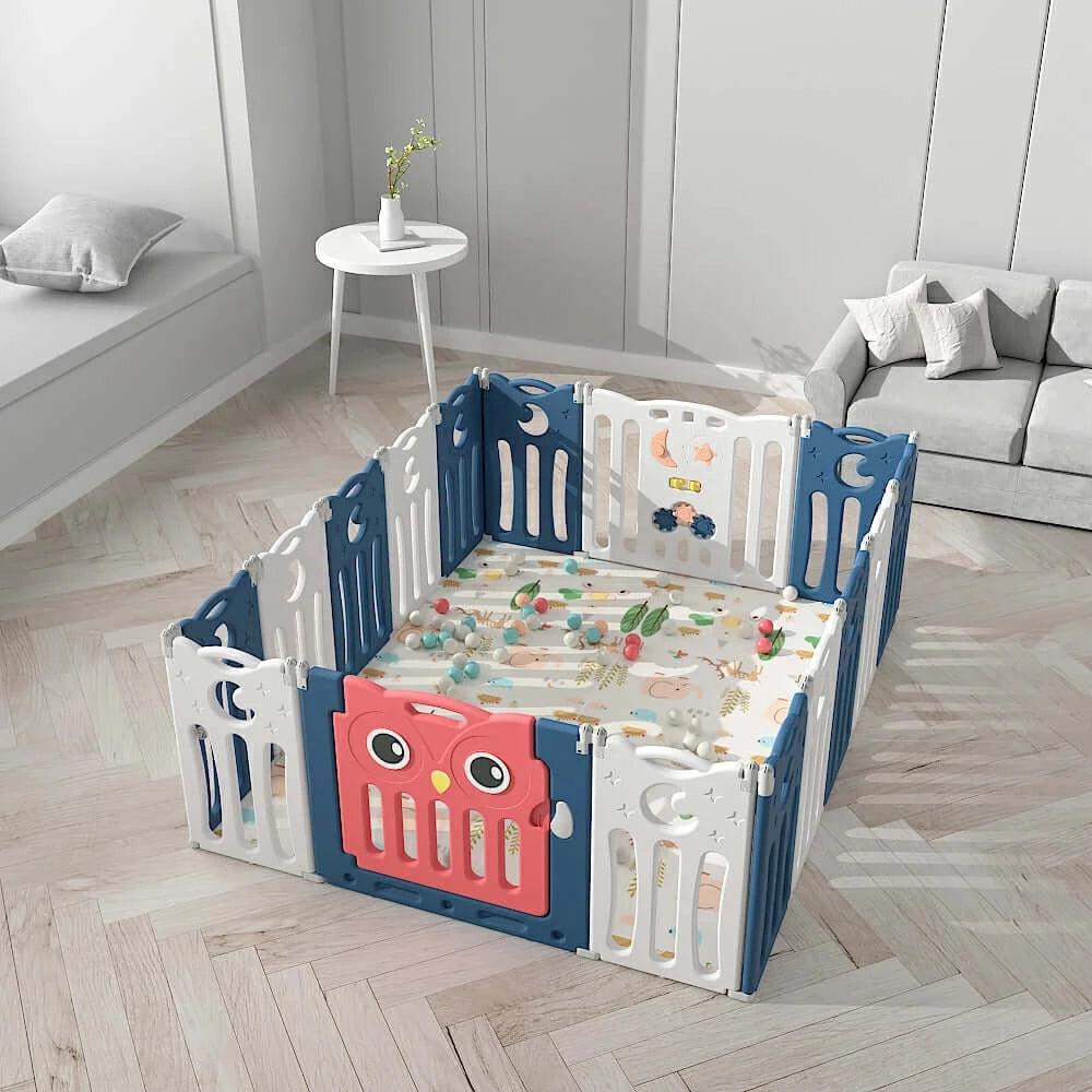 Owl design - Baby Playpen with Game Panel