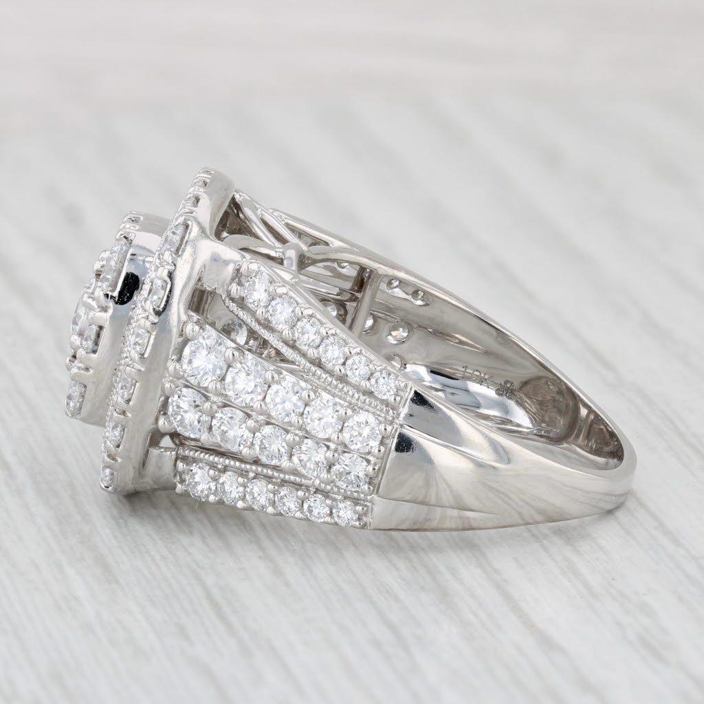 3.75ctw Lab Created Diamond Cluster Ring 10k Gold Bridal Engagement Cocktail