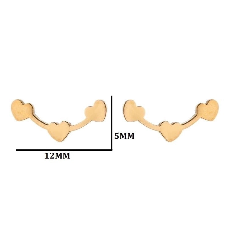 1 Pair Minimalist Heart Shape Plating 304 Stainless Steel 18K Gold Plated Earrings