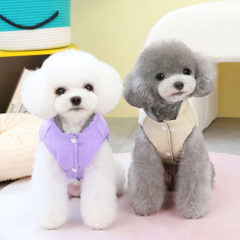 Dog Clothes Pet Clothing Autumn And Winter Cotton Clothes Teddy Pet Clothes Winter Clothes New 23 Two Fun Cotton Vest