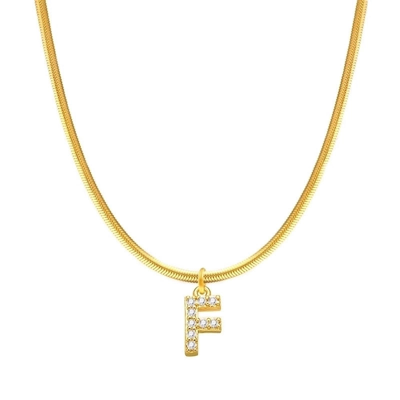 304 Stainless Steel Copper Retro Classic Style Inlay Letter Zircon Pendant Necklace