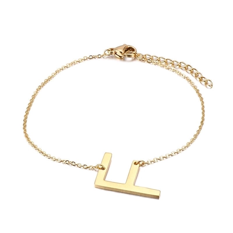 Fashion Letter Titanium Steel 18K Gold Plated Bracelets In Bulk