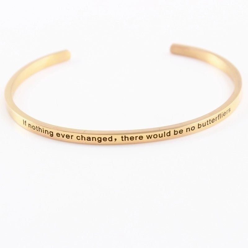 2 Pieces Casual Minimalist Letter 304 Stainless Steel Stainless Steel Bracelets In Bulk