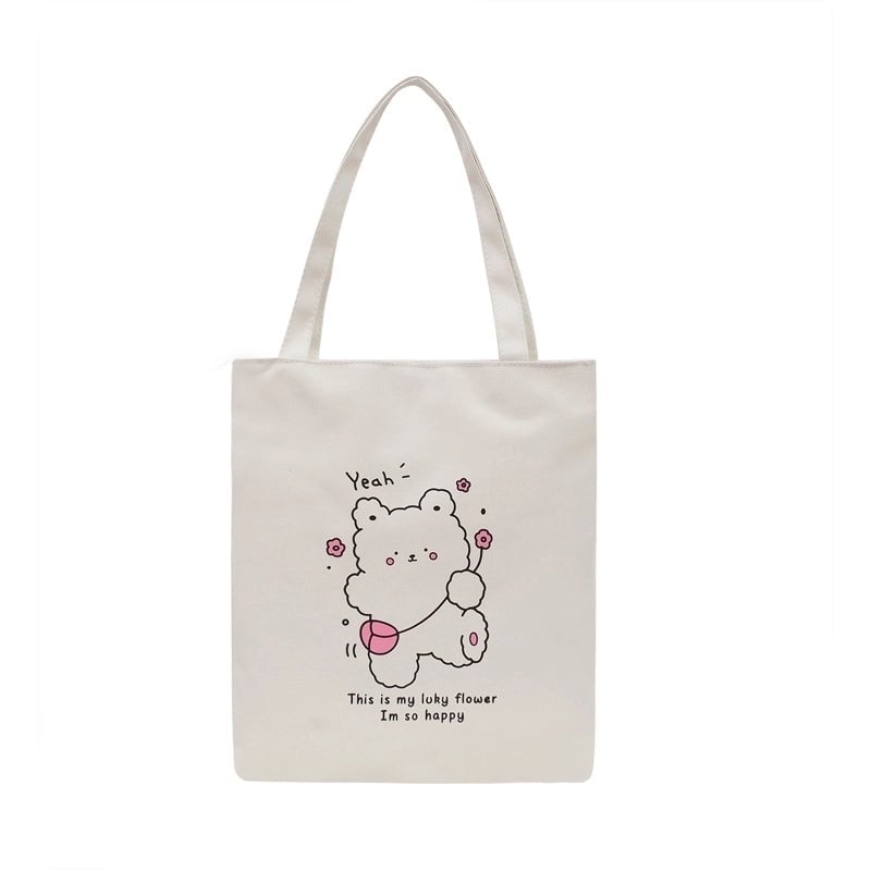 Women's Preppy Style Letter Oxford Cloth Shopping Bags