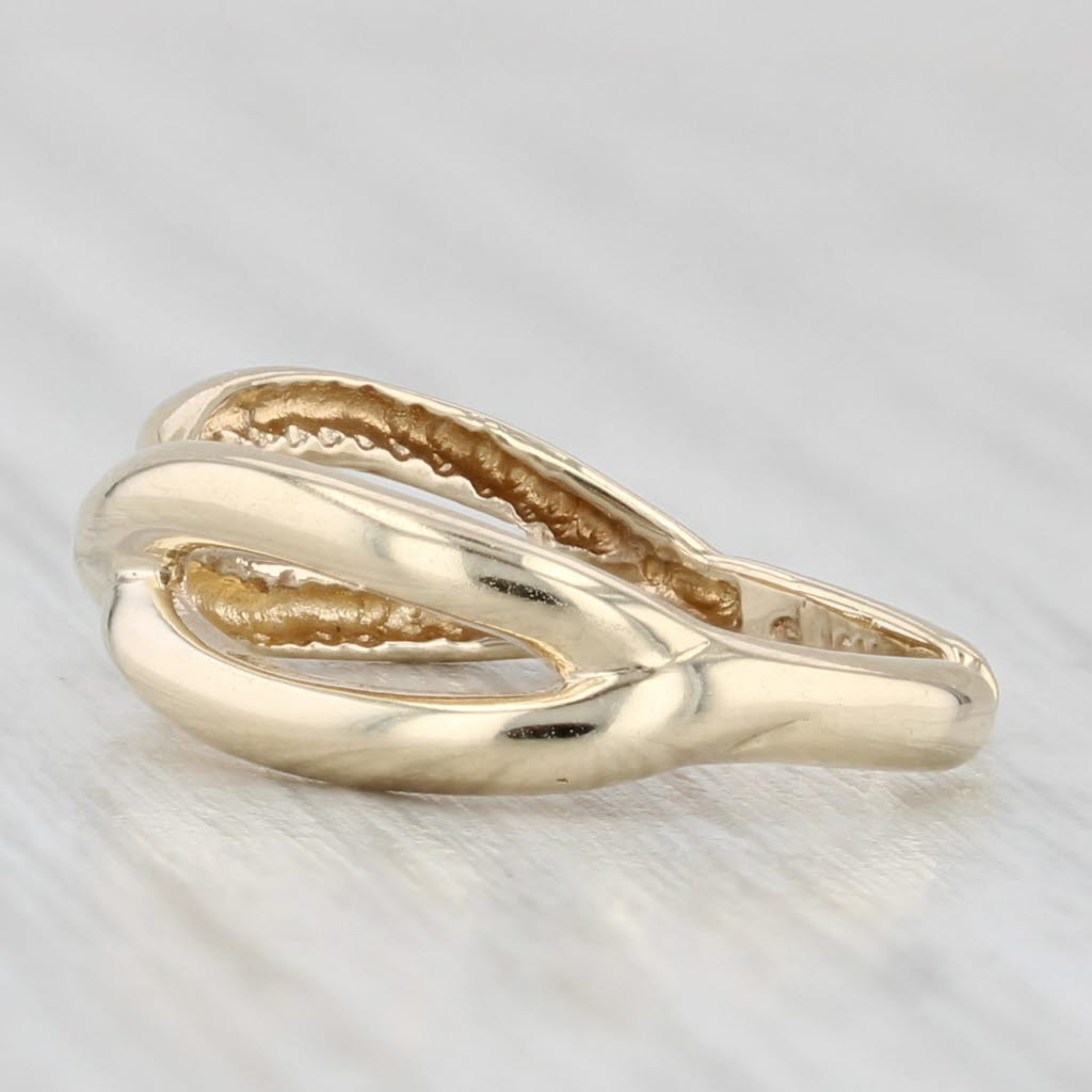 Knot Woven Band Cross Over Toe Ring 10k Yellow Gold Adjustable Size
