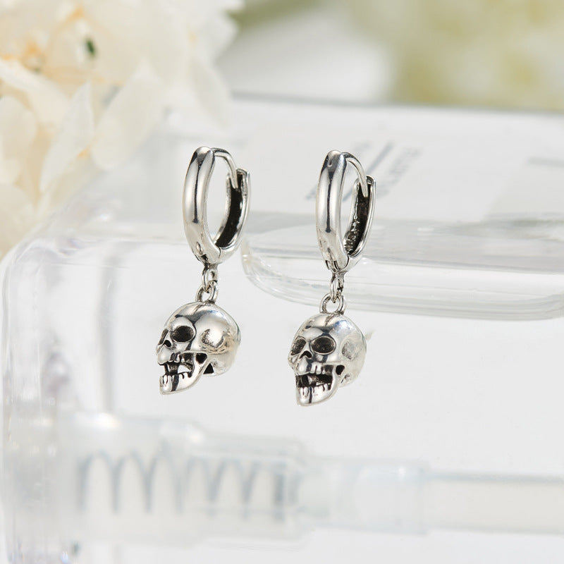 Sterling Silver Skull Earrings