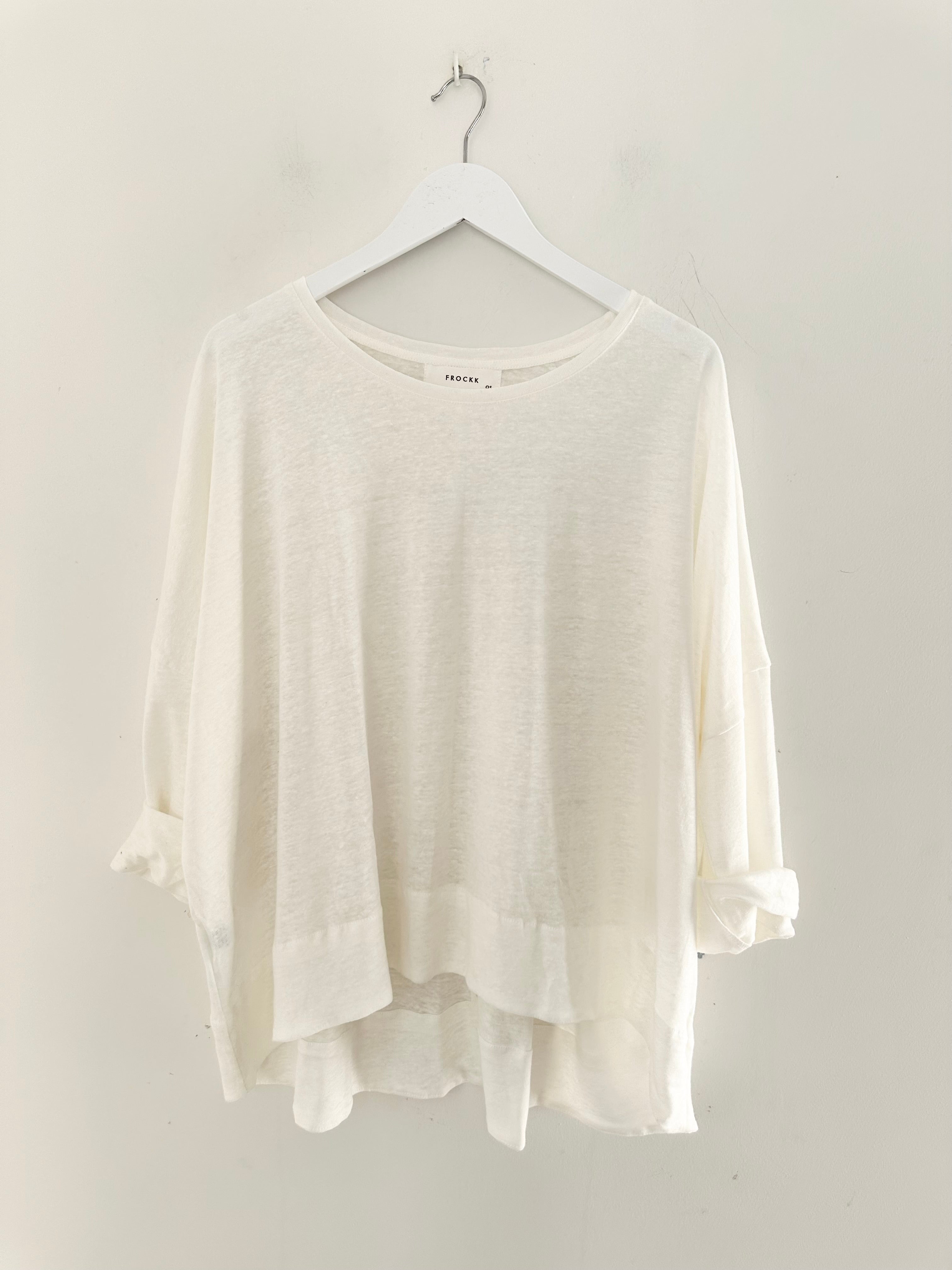 nina top - ivory linen knit