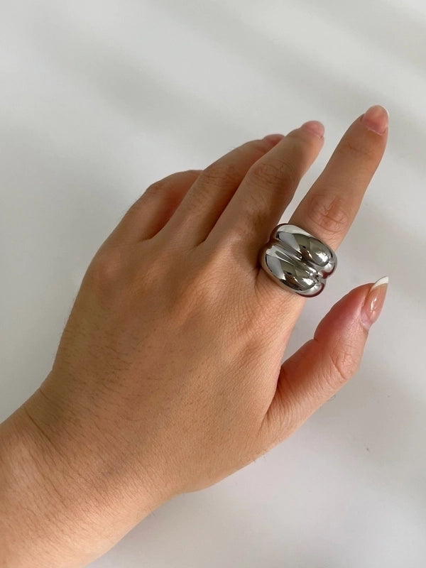 Hip-Hop Minimalist Classic Style Solid Color 316L Stainless Steel  18K Gold Plated Plating Rings
