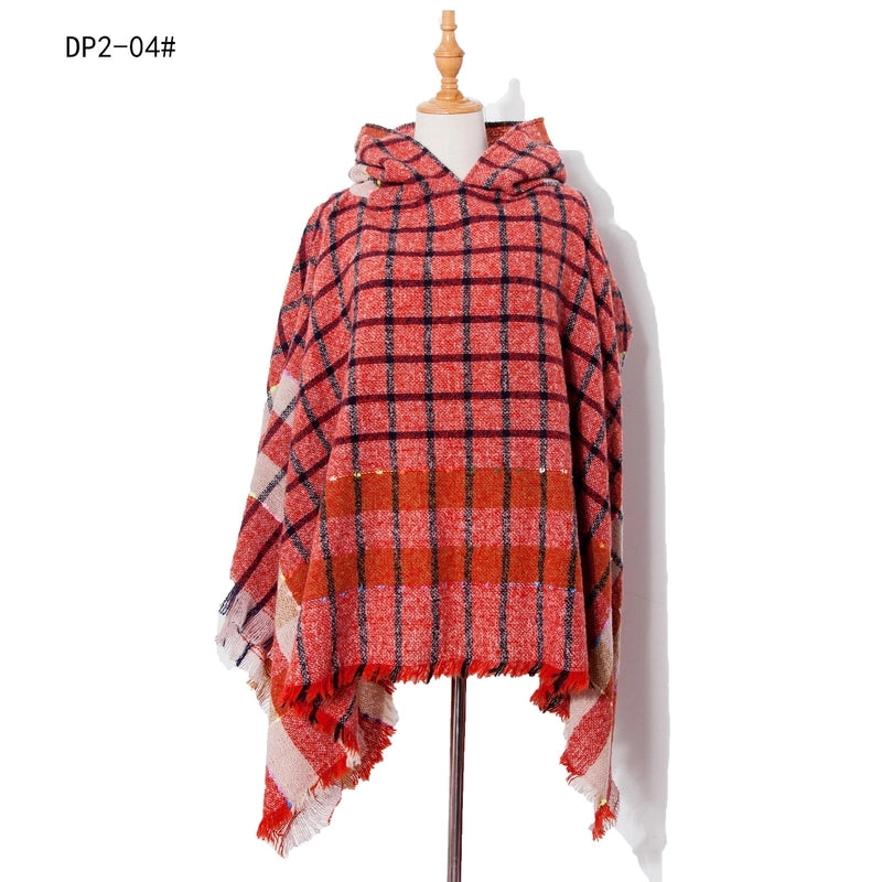 Unisex Streetwear Lattice Polyester Tassel Shawl