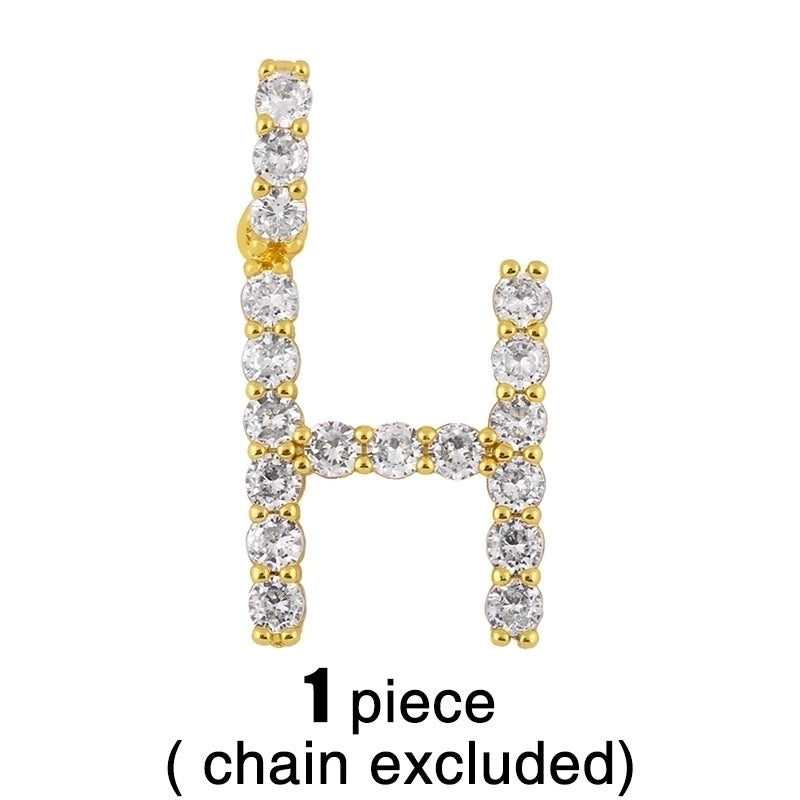 Copper Tennis Chain Inlaid Zircon Letter Necklace