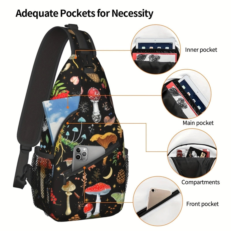 Football Chest Bag Basketball Rugby Baseball Sports Mushroom Chrysanthemum Boys And Girls Adult Shoulder Messenger Bag