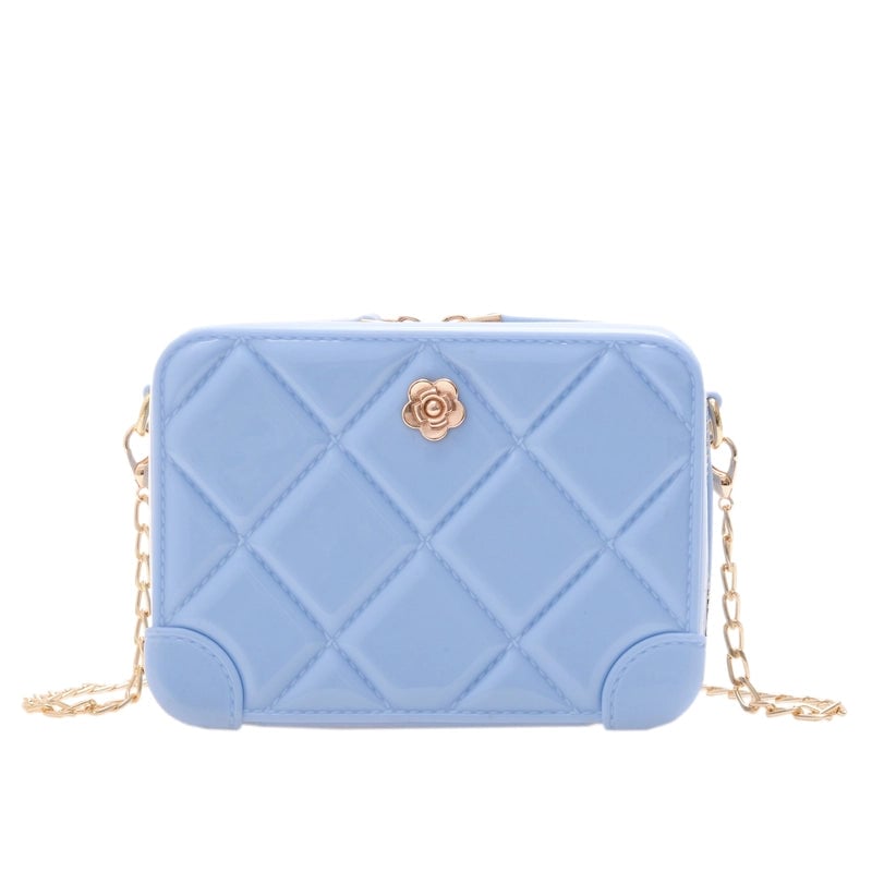 Women's Mini All Seasons Pvc Solid Color Lingge Fashion Square Zipper Square Bag