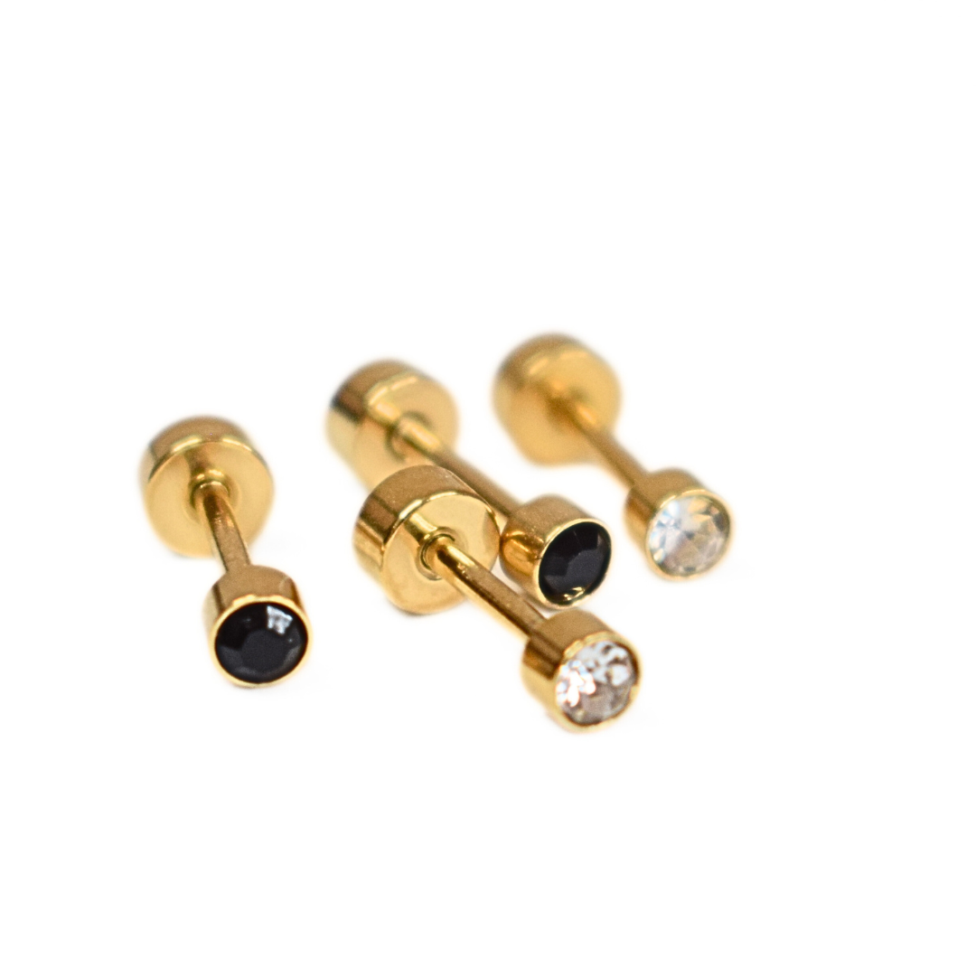 3mm framed diamond studs - Silver