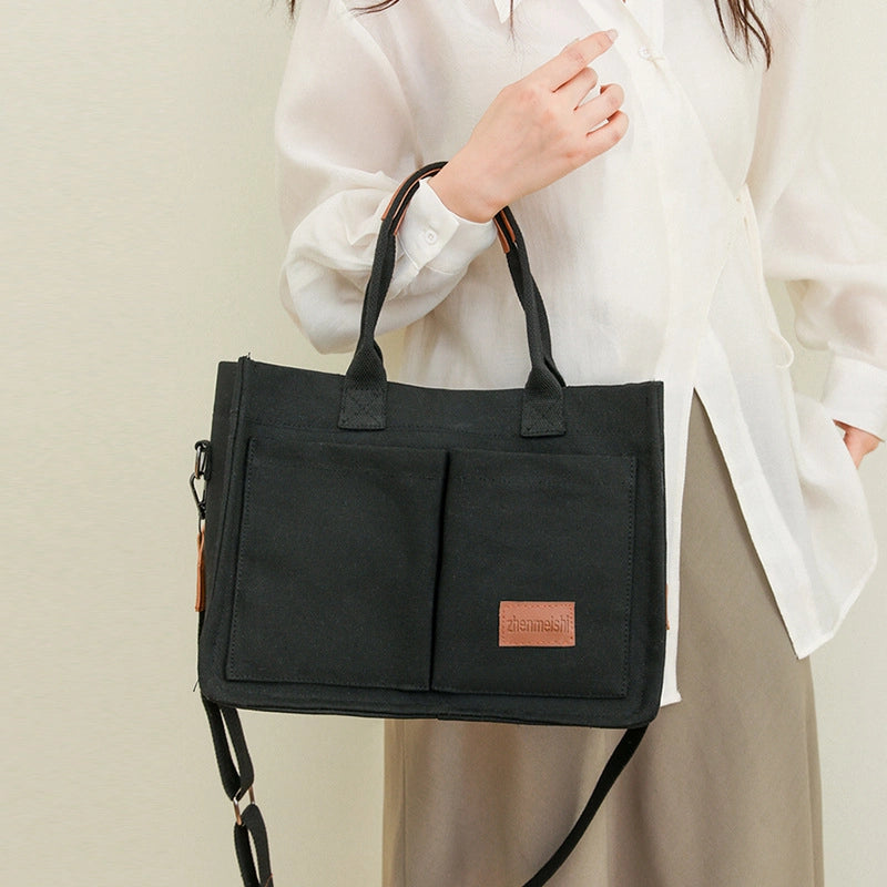 Casual Large Capacity Hand Canvas Popular Bag New Fashionable Tote Bag Casual Shoulder Bag