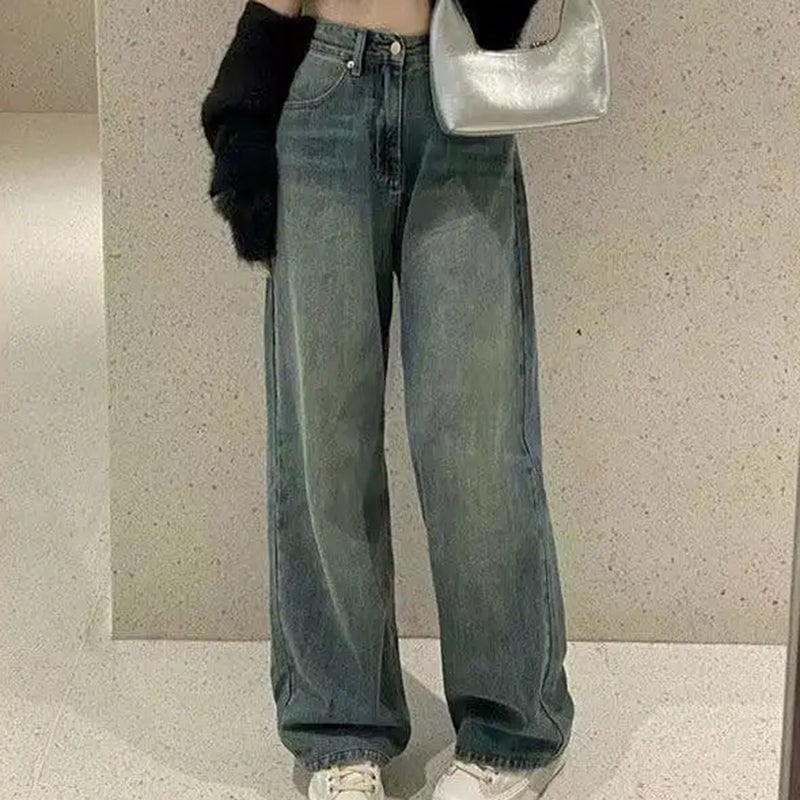 Vintage Wide Leg Cargo Jeans For Women