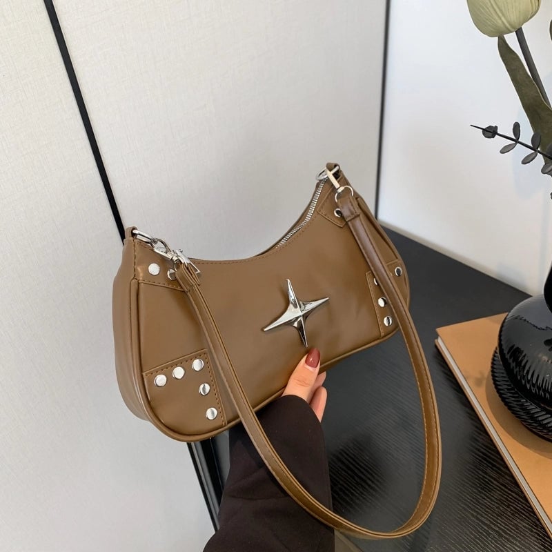 Women's Classic Style Streetwear Solid Color Pu Leather Shopping Bags