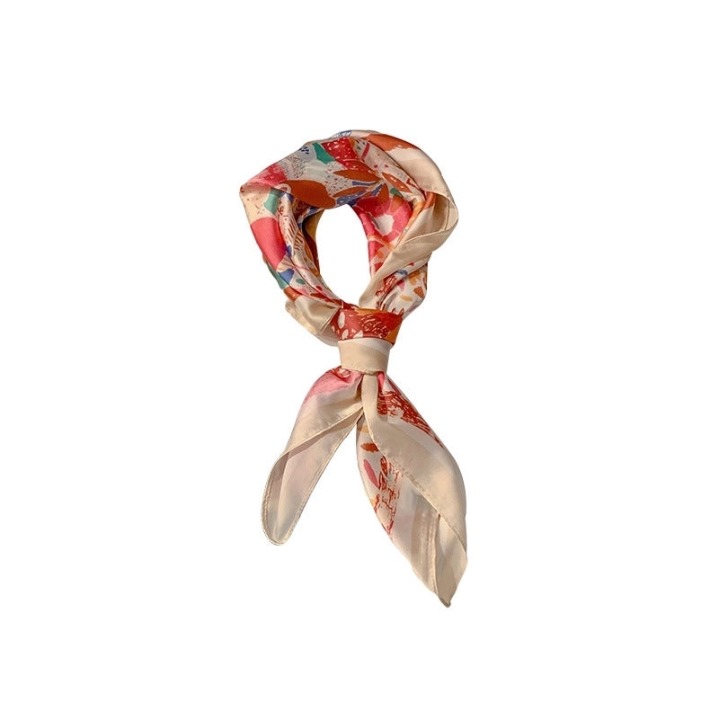 Women's Retro French Style Polka Dots Cashew Nuts Satin Silk Scarf