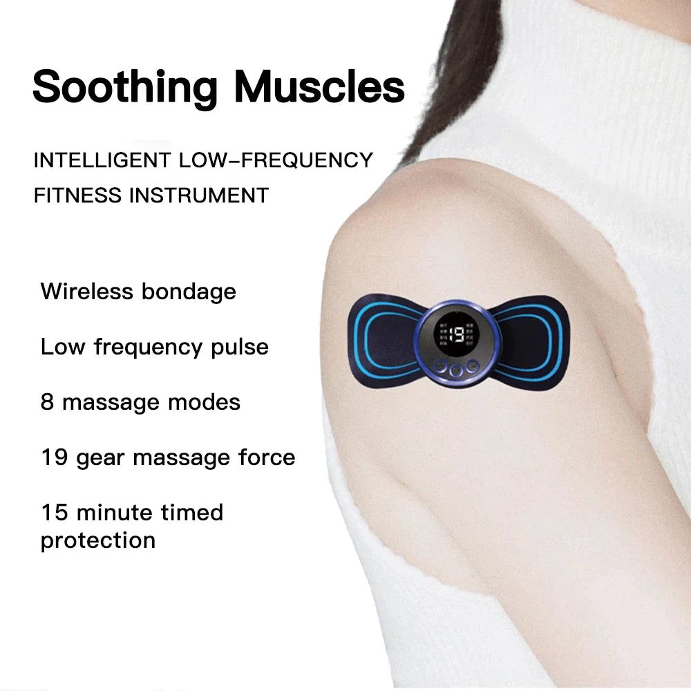 EMS Smart Mini Portable Massager - Compact Wireless TENS Unit For Soothing Muscle Relief And Relaxation