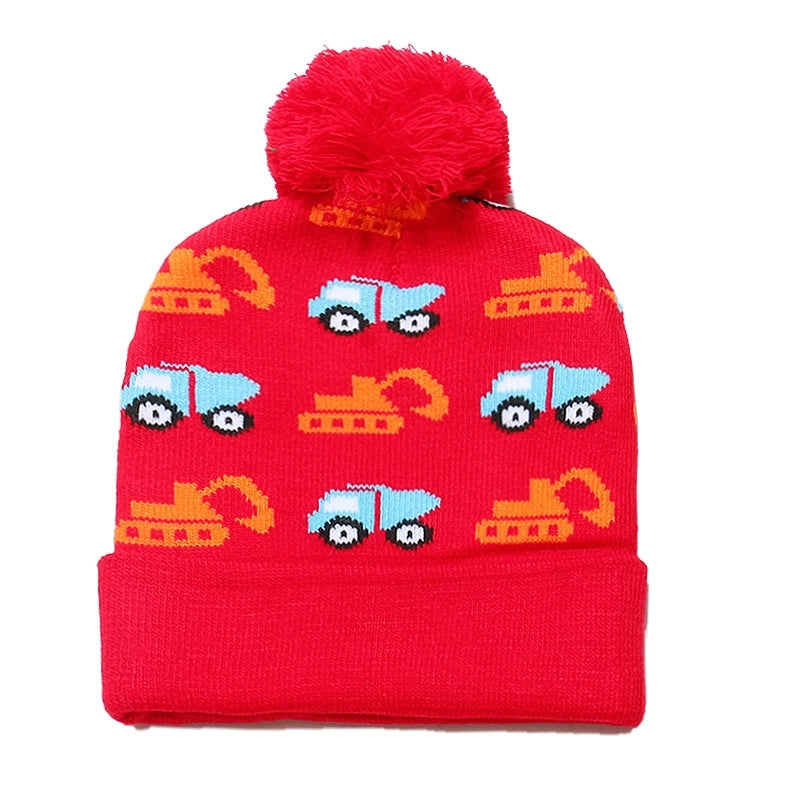 Children Unisex Casual Car Pom Poms Jacquard Wool Cap