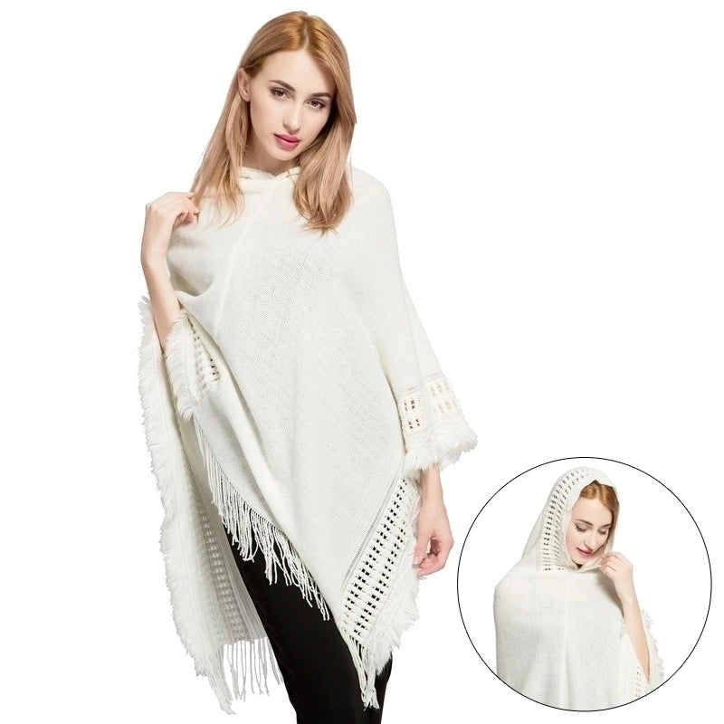 Women's Streetwear Solid Color Imitation Cashmere Tassel Shawls