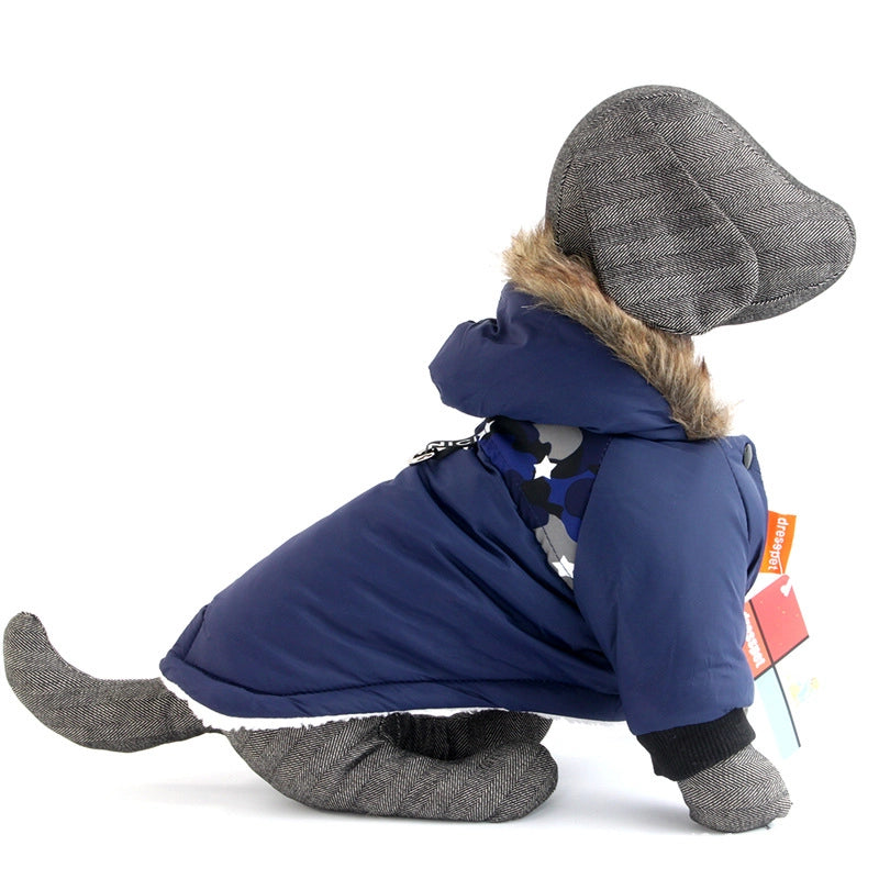 Season Warm Dog Clothes Vest Overcoat Fleece Lined Legs For Dogs Cold Weather Outdoor Activities