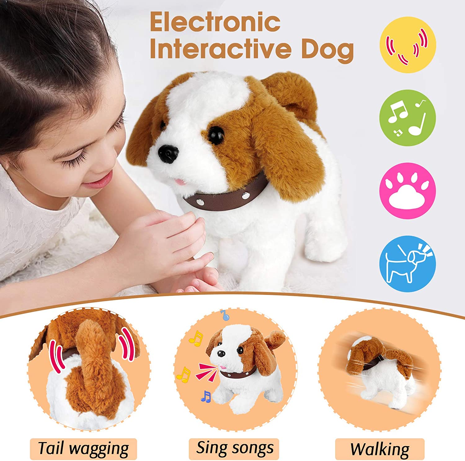 (🎁Hot Sale🎁)Plush Puppy Toy Electronic Interactive Pet Dog - BUY 2 FREE SHIPPING