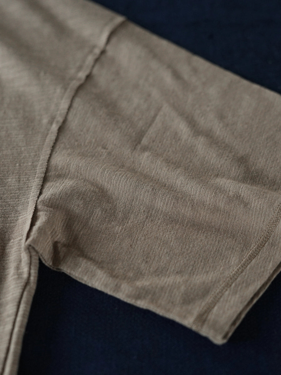 Women Summer Pure Color O-Neck Cotton Linen Shirt