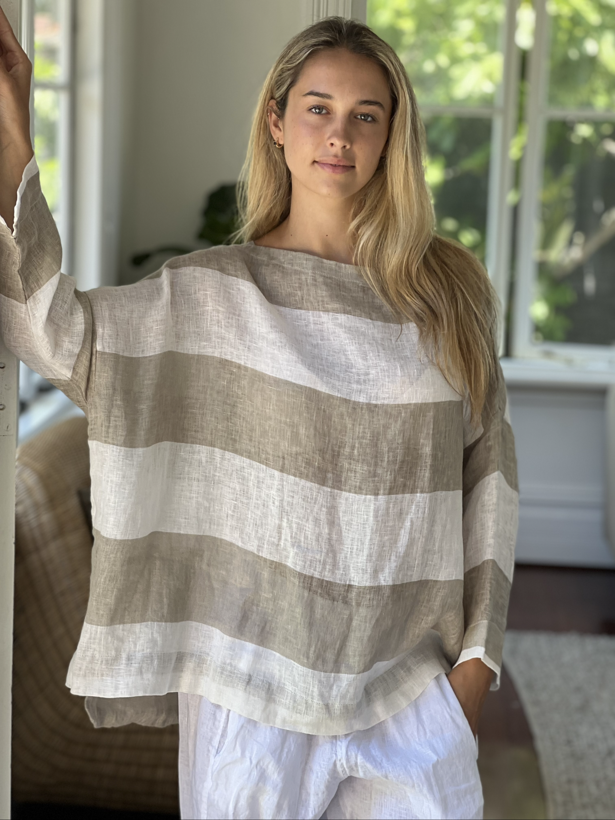 avril top - big natural stripe