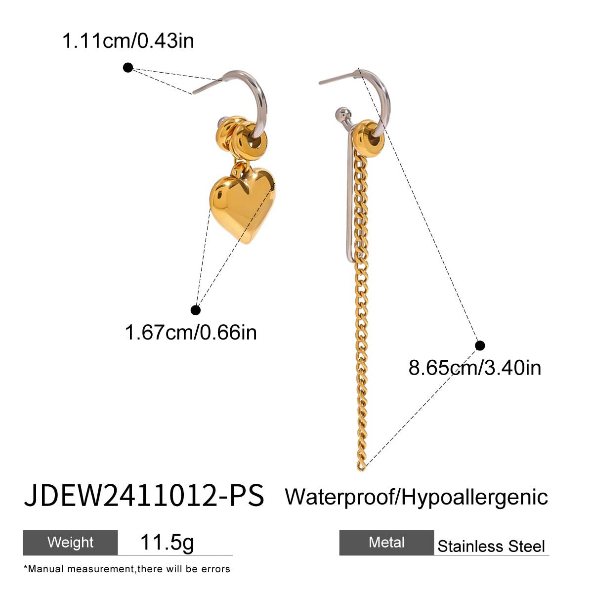 Jie Ding Stainless Steel Pearl Earrings Star Earrings Titanium Steel Earrings Earrings