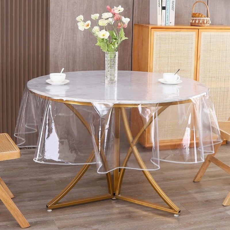 Transparent Locking Edge Tablecloth PVC Transparent Tablecloth 12 Silk Thickness Transparent Tablecloth Round Square Transparent Tablecloth
