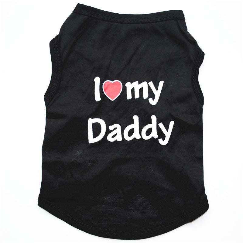 Letter Printed Cotton Dog Vest