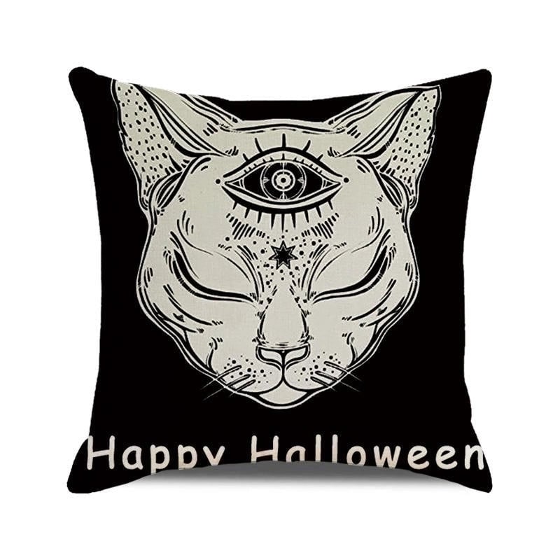 Halloween Retro Punk Palm Skull Cotton Pillow Cases Couch & Sofa Decor