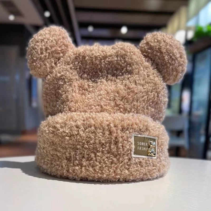 Women's Cartoon Style Cute Minimalist Solid Color Eaveless Wool Cap