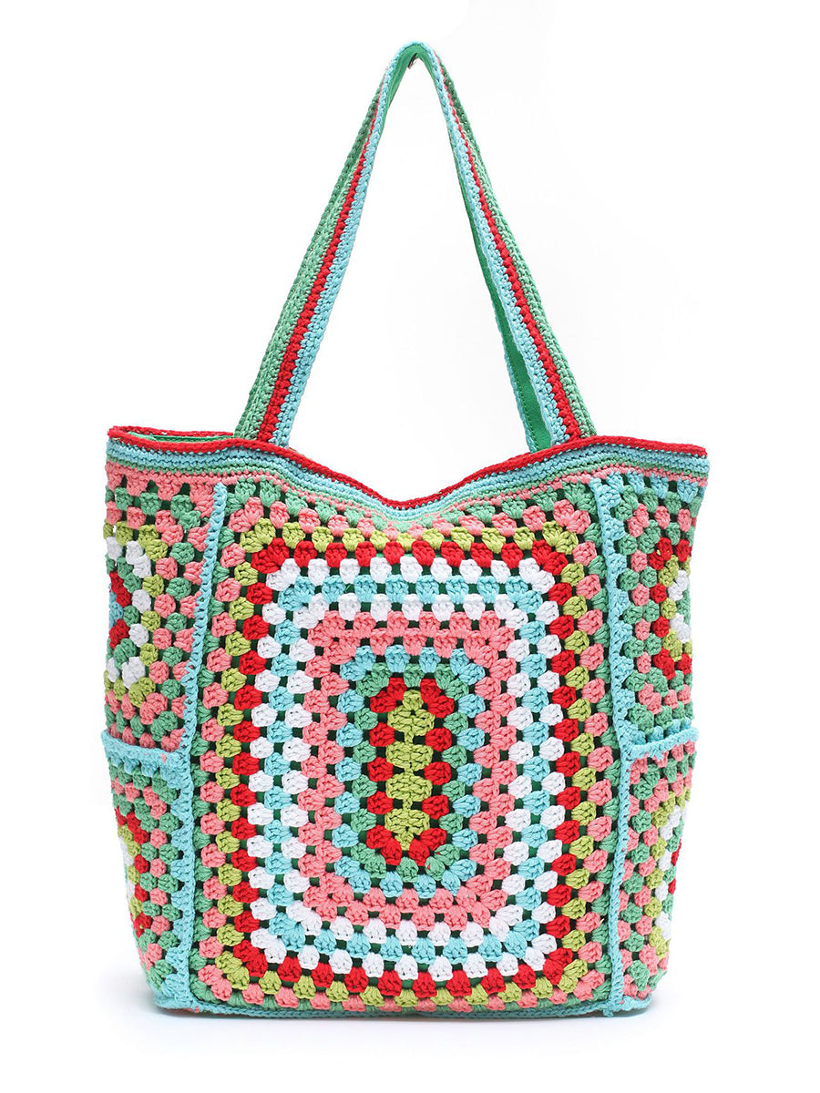 Women Summer Ethnic Knitted Shoulder Bag