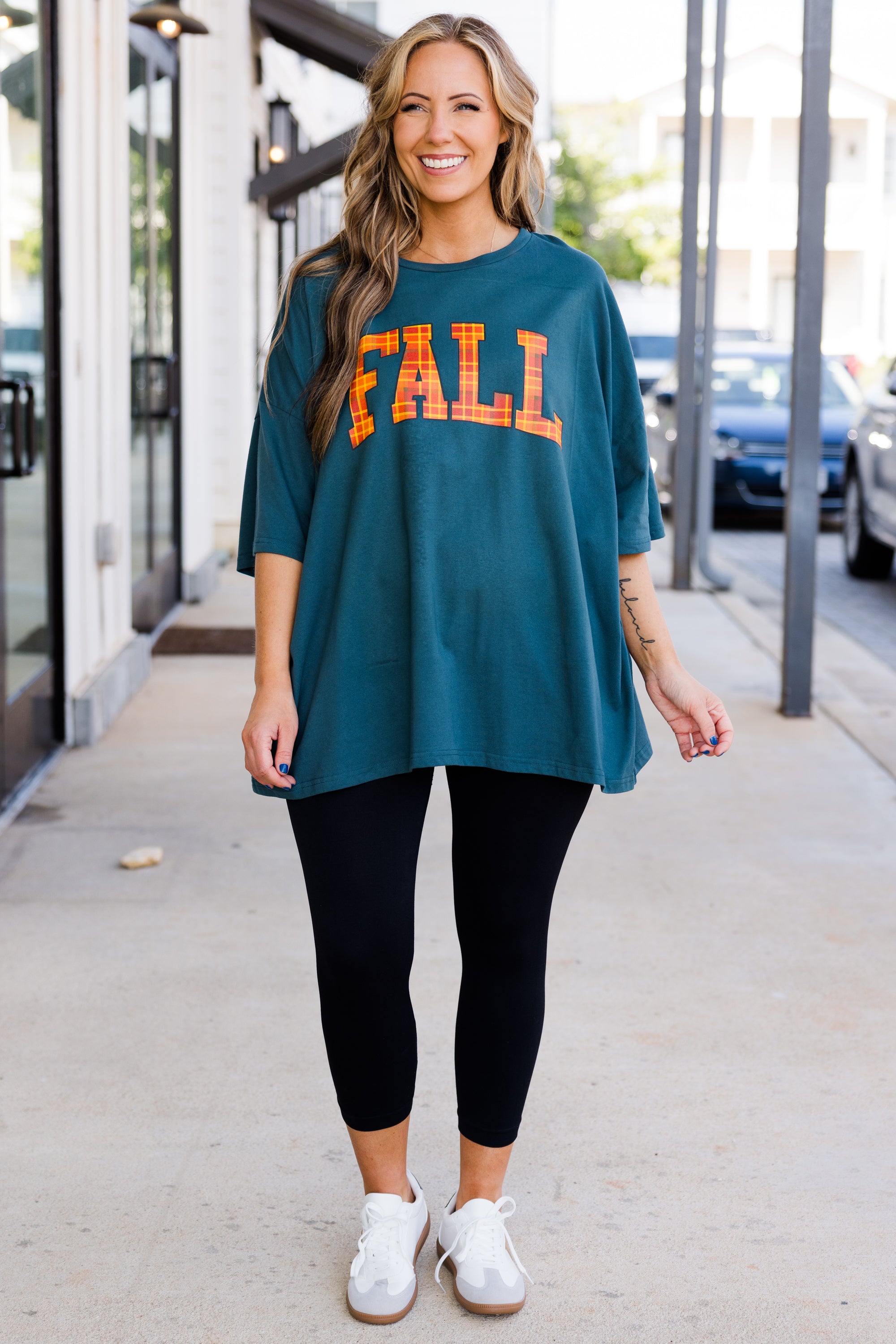 Feeling Like Fall Boyfriend Tee. Peacock