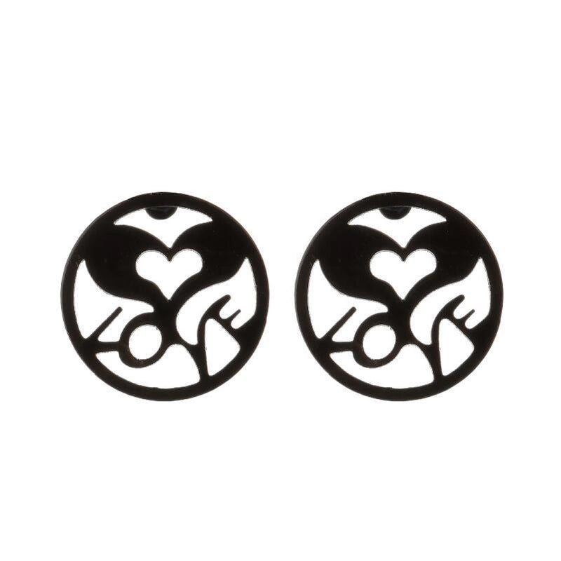 1 Pair Minimalist Heart Shape Plating 304 Stainless Steel 18K Gold Plated Earrings