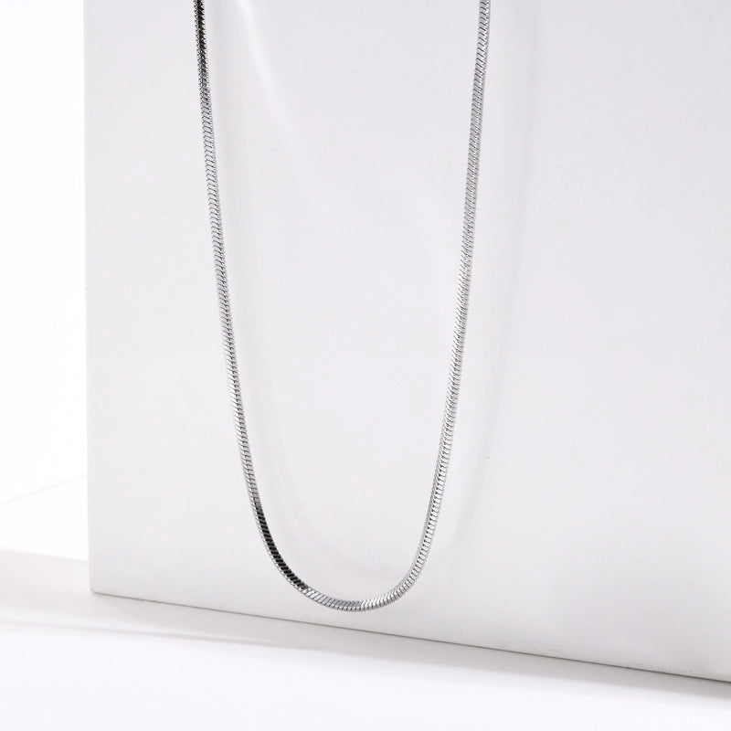 Minimalist Solid Color Titanium Steel Gold Plated Plating Necklace