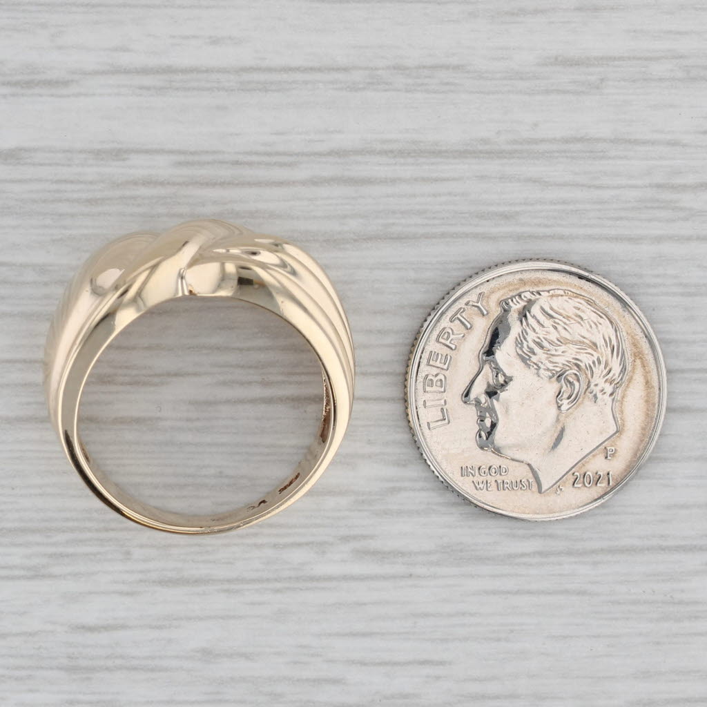 Beveled Knot Bow Ring 10k Yellow Gold Size 7 Band