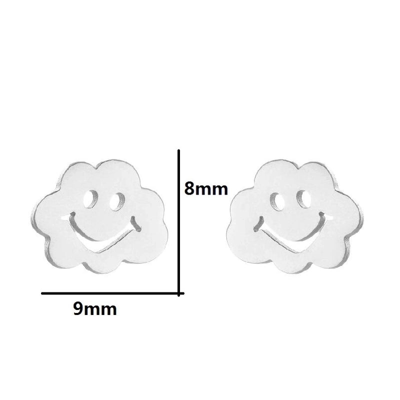 Minimalist Letter Skates Ball Stainless Steel Plating Hollow Out Ear Studs 1 Pair