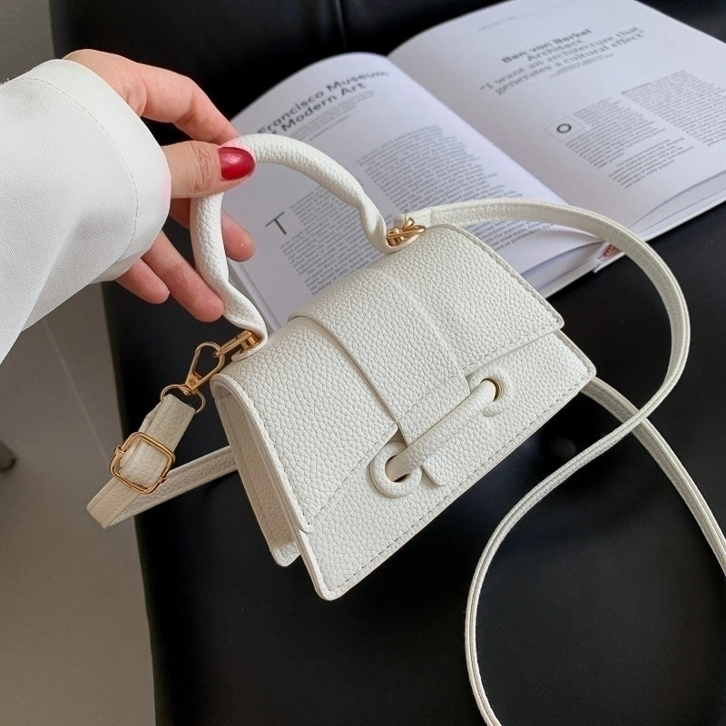 Women's All Seasons Pu Leather Solid Color Vintage Style Square Magnetic Buckle Handbag
