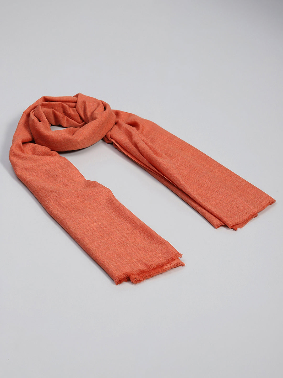 Women Orange Solid Reversible Shawl