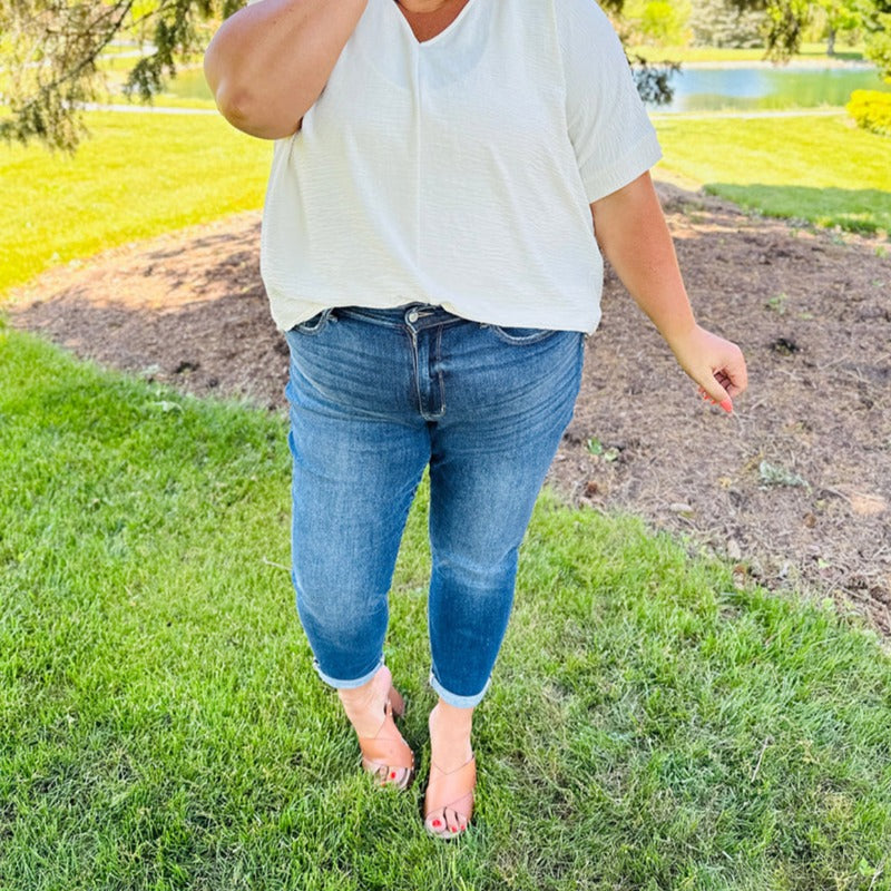 Cuffed Stretchable Jeans