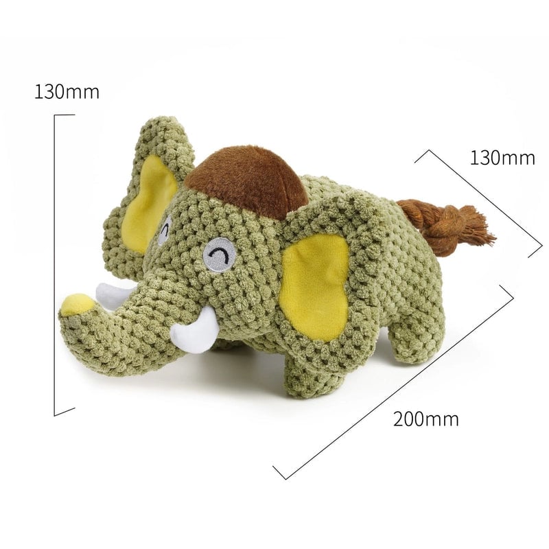 Pet Toy Cartoon Elephant Animal Shape Airbag Sound Interactive Plush Dog Dog Toy Multi-function