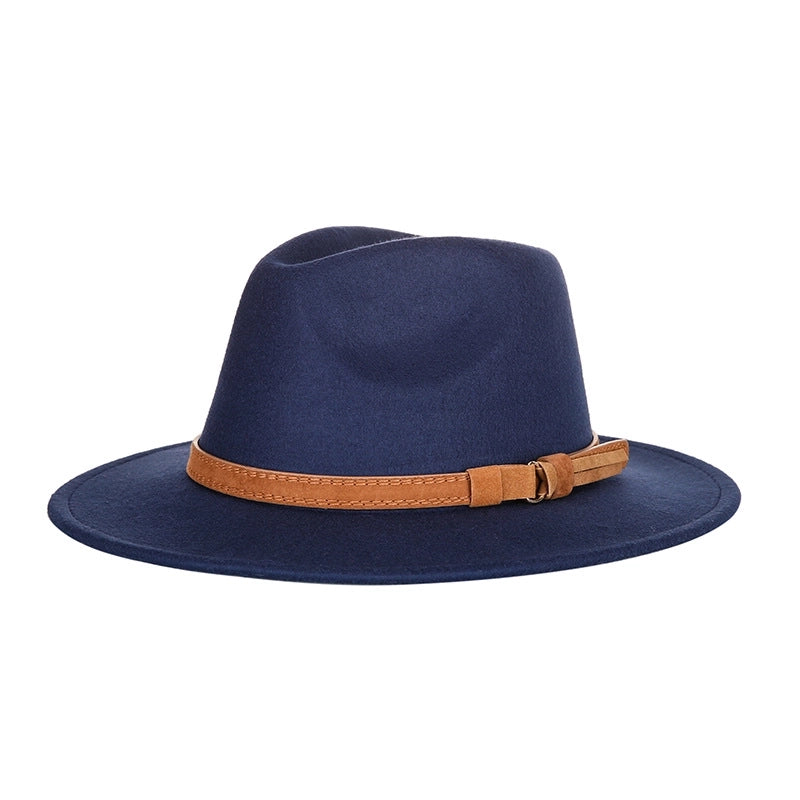 Hat New  Fashion Top Hat Creative Belt Decorative Woolen Jazz Hat Hot