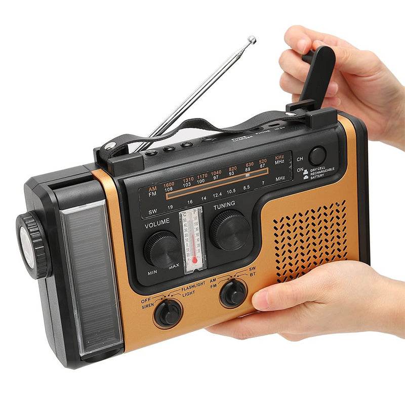 Portable Hand-Cranked Emergency Radio Flashlight