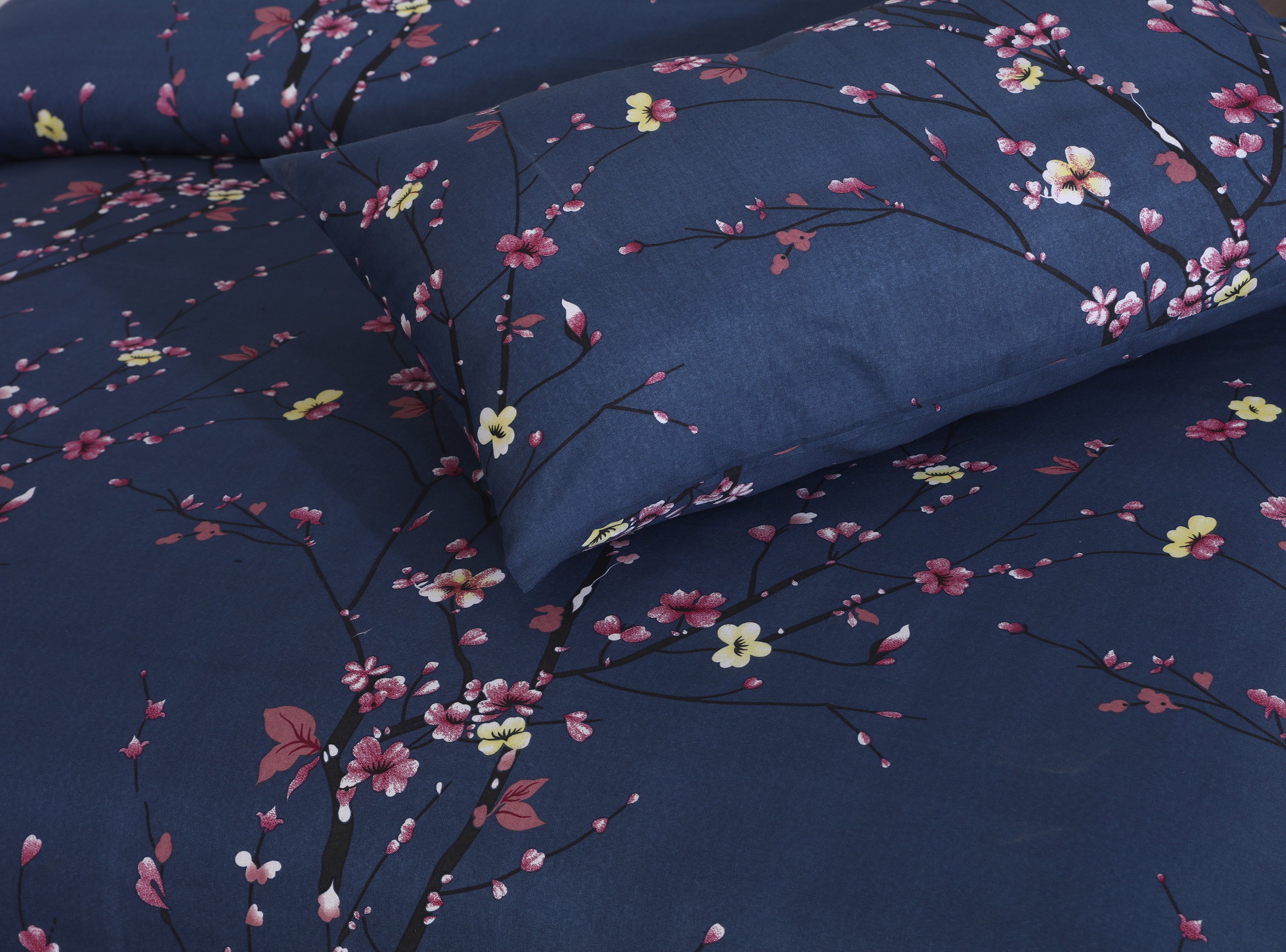 Floral Navy-Bed Sheet Set