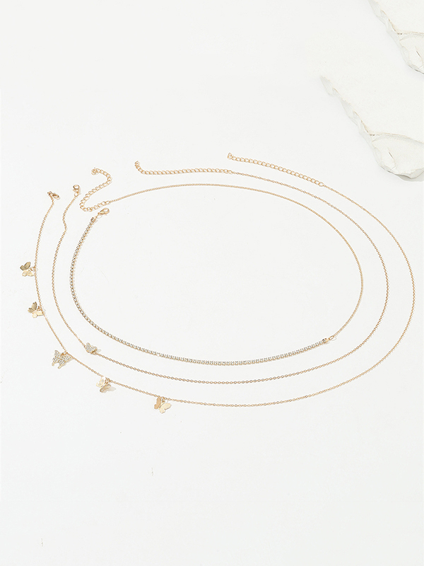 Butterfly Shape Chains Triple Layered Waist Chain Accessories